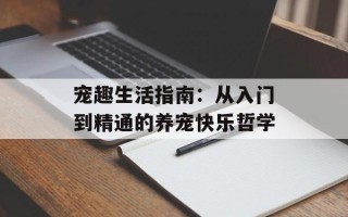 宠趣生活指南：从入门到精通的养宠快乐哲学