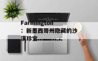 Farmington：新墨西哥州隐藏的沙漠珍宝