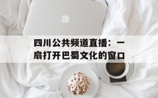 四川公共频道直播：一扇打开巴蜀文化的窗口