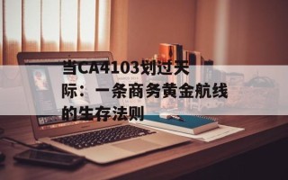 当CA4103划过天际：一条商务黄金航线的生存法则
