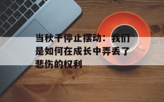 当秋千停止摆动：我们是如何在成长中弄丢了悲伤的权利