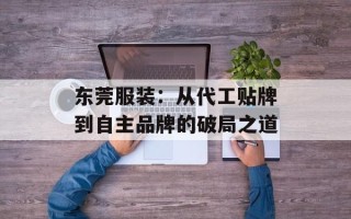 东莞服装：从代工贴牌到自主品牌的破局之道