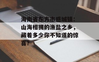 海南省东方市感城镇：山海相拥的渔盐之乡，藏着多少你不知道的惊喜？