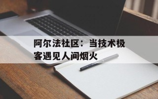 阿尔法社区：当技术极客遇见人间烟火