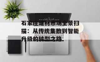 石家庄建材市场全景扫描：从传统集散到智能升级的转型之路